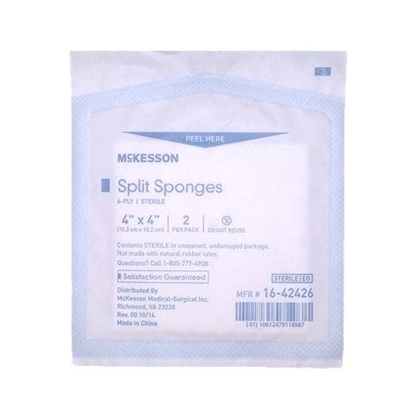 Picture of Sponge Drain McKesson Ster Split 4x4 2/Pk